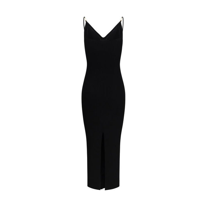Vestido informal Versace negro de viscosa