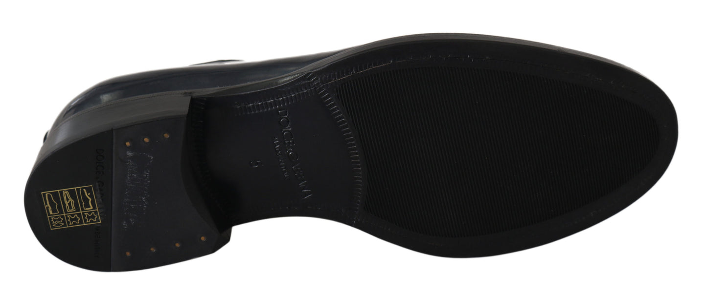 Chaussures richelieu de ville formelles en cuir bleu Dolce & Gabbana