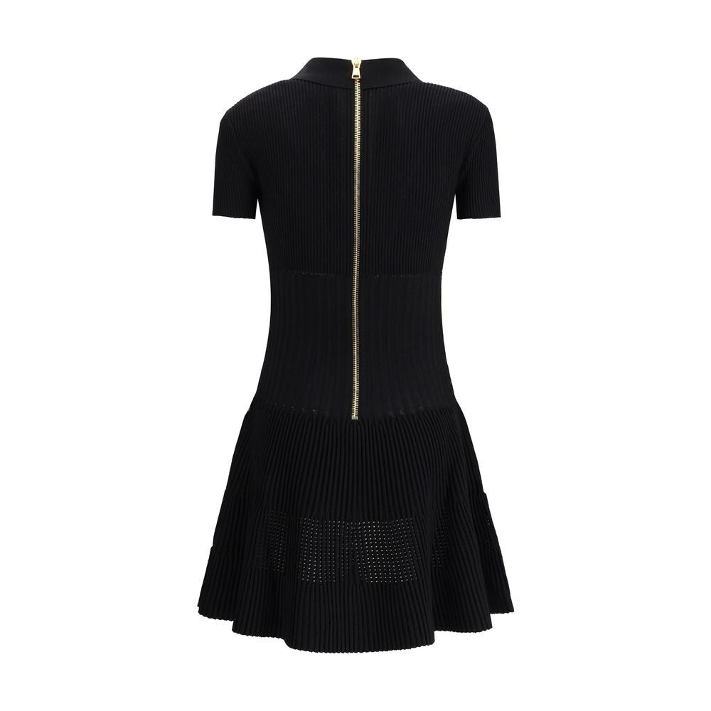 Vestido informal de viscosa negra de Balmain