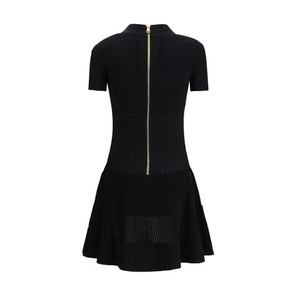 Vestido informal de viscosa negra de Balmain