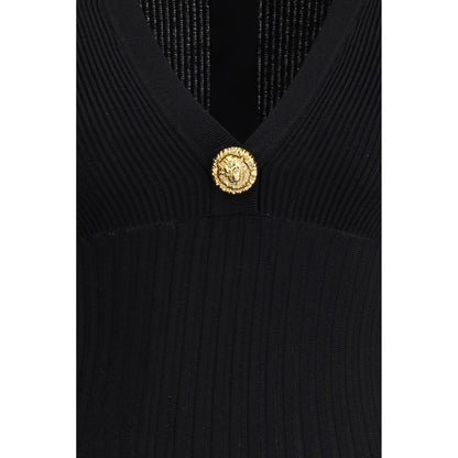 Vestido informal de viscosa negra de Balmain