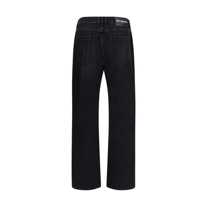 Balmain Black Cotton Jeans Denim